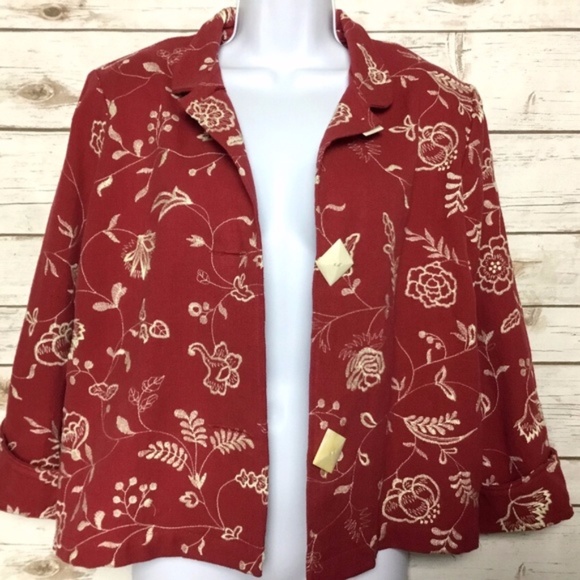 Embroidered Linen Jacket Lagenlook by Painted Pony - Picture 3 of 8